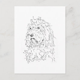 Hondillustratie, Cute Art Cockapoo Briefkaart