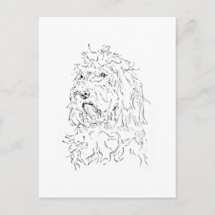 Hondillustratie, Cute Art Cockapoo Briefkaart