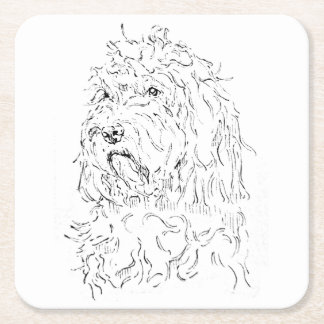 Hondillustratie, Cute Art Cockapoo Kartonnen Onderzetters