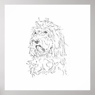 Hondillustratie, wandkunst Cockapoo Poster