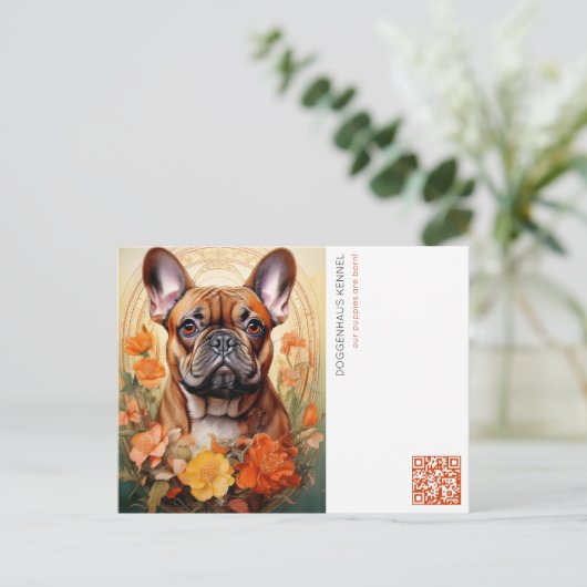 Hondje aankondiging briefkaart (Staand voorkant)