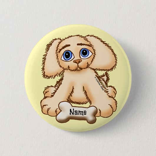 Hondje Bot  Ronde Button 5,7 Cm (Voorkant)