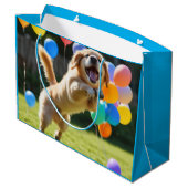 Hondje cadeautaset groot cadeauzakje (Achterkant Gekanteld)