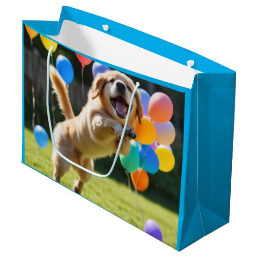 Hondje cadeautaset groot cadeauzakje (Voorkant Gekanteld)