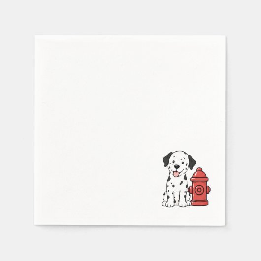 Hondje en brandkraan cocktail servetten (Voorkant)