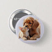 Hondje en Kitten Ronde Button 5,7 Cm (Voorkant /achterkant)