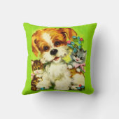 Hondje en lachende katjes print kussen (Achterkant)