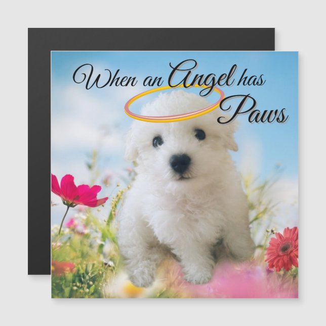 Hondje Engel Magnetische Kaart (Voorkant / Achterkant)