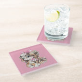 Hondje Glas Onderzetter (Schuin)