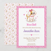 Hondje Het is een Meisje Roze Haarlint Baby Shower