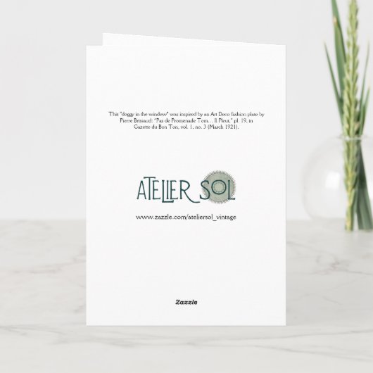 Hondje in de Kaart van het kerstvenster (Achterkant)