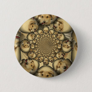Hondje Kaleidoscoop Kunstprint Ronde Button 5,7 Cm
