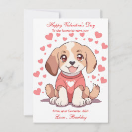 Hondje kinderen presenteren beste moeder valentijn feestdagenkaart