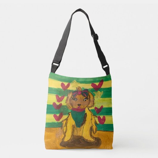 Hondje "Kunst door kinderen" Crossbody Tas (Voorkant)