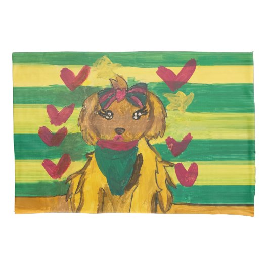 Hondje "Kunst door kinderen" Kussensloop (Voorkant)