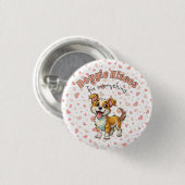 Hondje Kus Knop Ronde Button 3,2 Cm (Voorkant /achterkant)