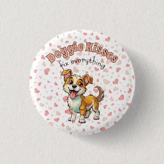 Hondje Kus Knop Ronde Button 3,2 Cm