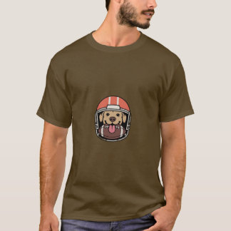 hondje met American football helm T-shirt