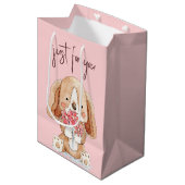Hondje met Bloemen Medium Cadeauzakje (Voorkant Gekanteld)