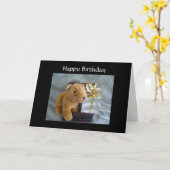 Hondje met Cadeau Kaart (Gele Bloem)