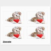 Hondje met Hart Cadeau Sticker Liefde (Vel)