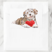 Hondje met Hart Cadeau Sticker Liefde (Tas)