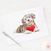 Hondje met Hart Cadeau Sticker Liefde (Envelop)