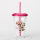 Hondje met hartballonnen acryl drinkbeker (Voorkant)
