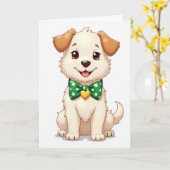 Hondje Met Strik Kaart (Gele Bloem)