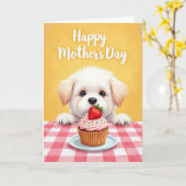 Hondje Moederdag kaart (Gele Bloem)
