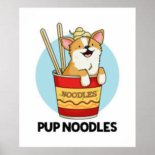 Hondje Noedels Grappige Cup Noodles Woordspeling Poster