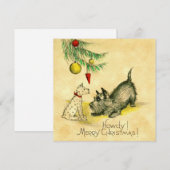  hondje onder kerstboom feestdagenkaart (Voorkant / Achterkant)