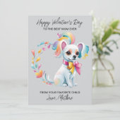 Hondje op een Valentijnsdag kaart, Feestdagenkaart (Staand voorkant)