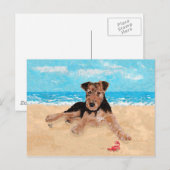 Hondje op het Strand Briefkaart (Voorkant / Achterkant)