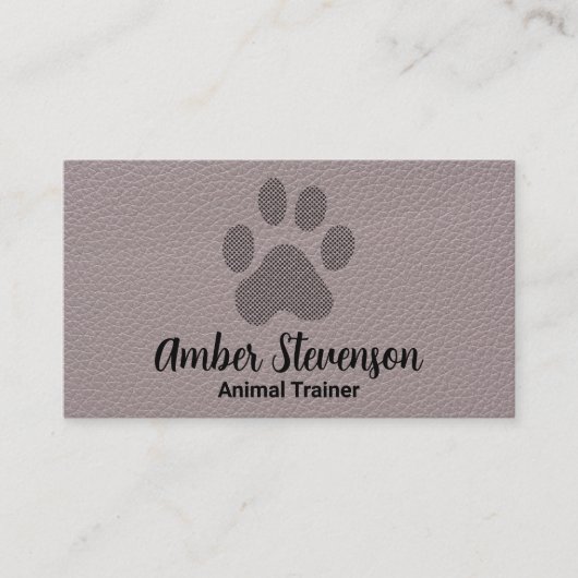 Hondje Poot | Leren Achtergrond Visitekaartje (Voorkant)