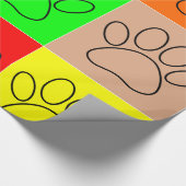 Hondje Pootjes In Vierkanten Cadeaupapier (Hoek)