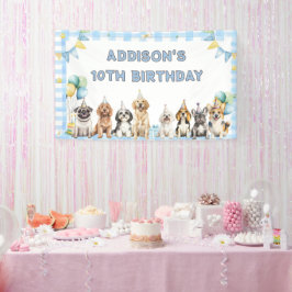 Hondje roept alle feestbeesten verjaardag  spandoek