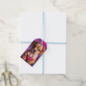 Hondje Roze Hartjes Cadeaulabel (Met Touw)