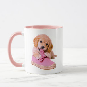 Hondje Schattig Speels Honden Roze Schoen Mok