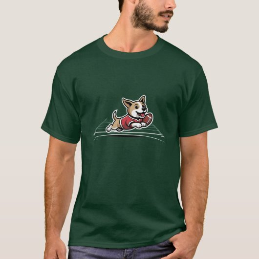 hondje scoort een touchdown t-shirt (Voorkant)
