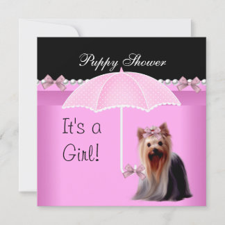 Hondje Shower Schattige Hond Roze Yorkie 2 Kaart