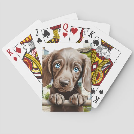 Hondje speelt Kousenstopper Pokerkaarten (Achterkant)