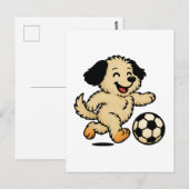 Hondje speelt voetbal briefkaart (Voorkant / Achterkant)