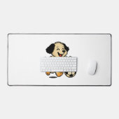 Hondje speelt voetbal bureaumat (Keyboard & Muis)