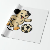 Hondje speelt voetbal cadeaupapier (Uitgerold)