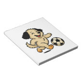 Hondje speelt voetbal notitieblok (Schuin)