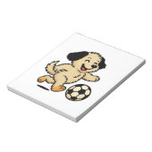 Hondje speelt voetbal notitieblok (Linkerzijde)