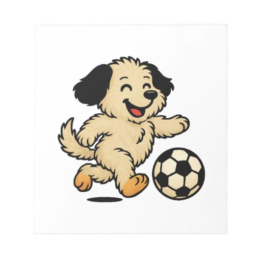Hondje speelt voetbal notitieblok (Voorkant)