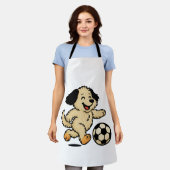 Hondje speelt voetbal schort (Gedragen)