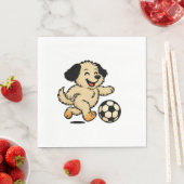 Hondje speelt voetbal servet (Insitu)